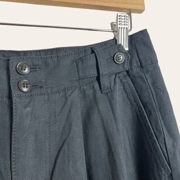 Madewell Black Pleated Wide Leg Linen Blend Pants Size 4P NWT - Picture 6 of 11